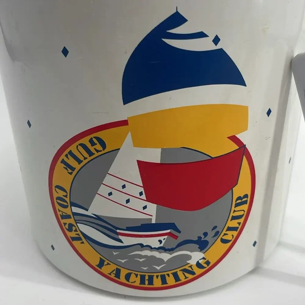 Vintage MCM Gulf Coast Yachting Club insulated barware handle ice bucket